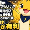 蓄電池を太陽光と同時に入れるか後から足すかを実契約の見積もりで比較している図