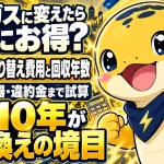 プロパンガスから都市ガスへの切り替え費用の内訳と回収年数の目安を示すイメージ